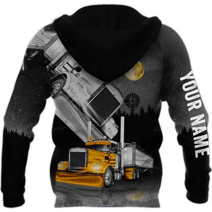 Premium Trucker Personalized Name 3D All Over Printed Unisex Shirts