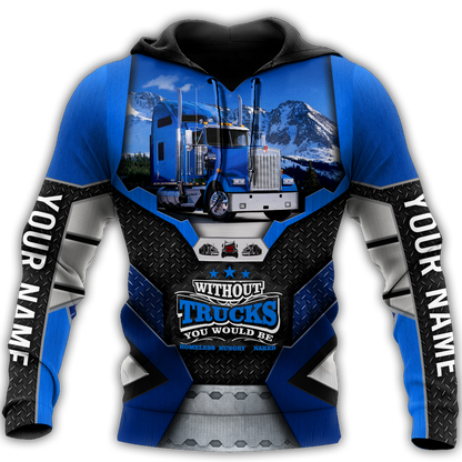 Premium Trucker Personalized Name 3D All Over Printed Unisex Shirts