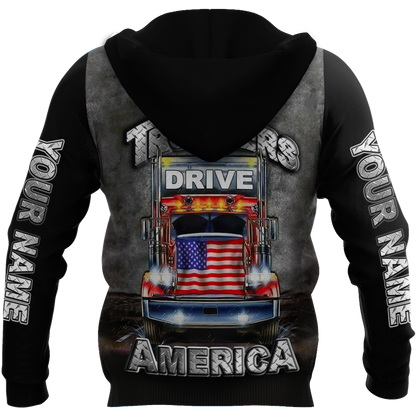 Premium Trucker Personalized Name 3D All Over Printed Unisex Shirts