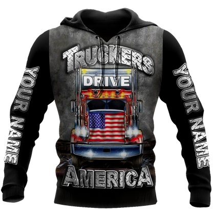 Premium Trucker Personalized Name 3D All Over Printed Unisex Shirts