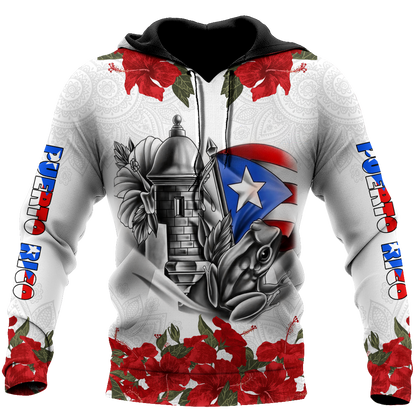 Manga Flower Puerto Rico Hoodie For Men And Women