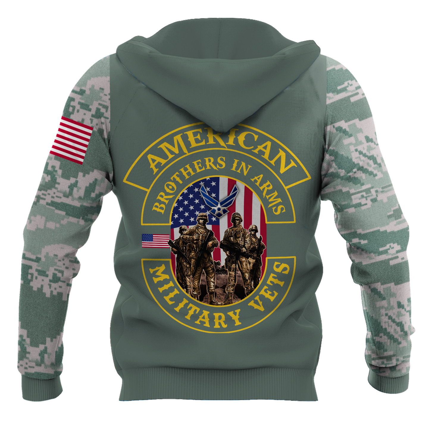 Custom name US Air Force Veteran Brothers in arms 3D print shirts Proud Military