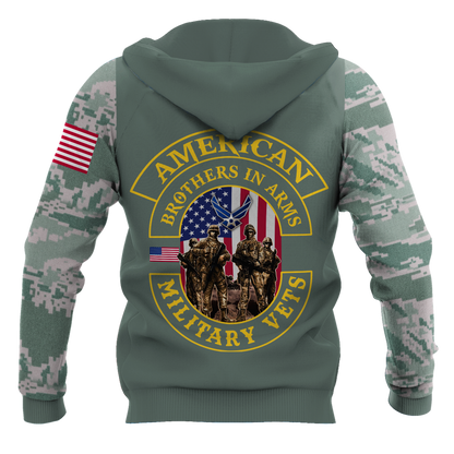 Custom name US Air Force Veteran Brothers in arms 3D print shirts Proud Military