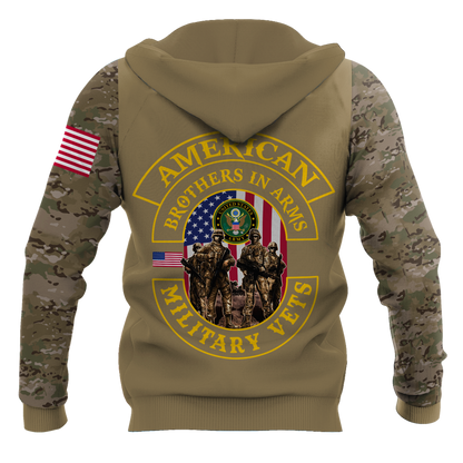 Custom name US Army Veteran Brothers in arms 3D print shirts Proud Military