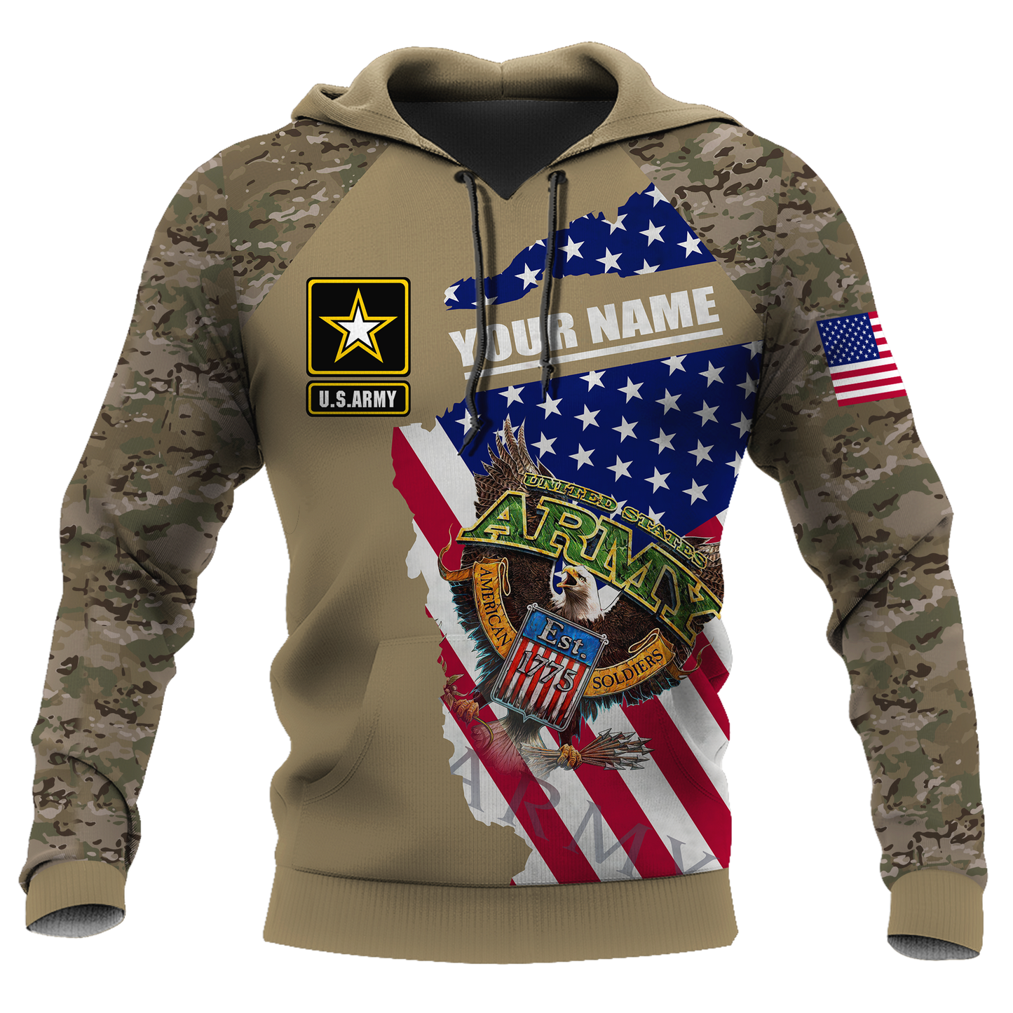 Custom name US Army Veteran Brothers in arms 3D print shirts Proud Military