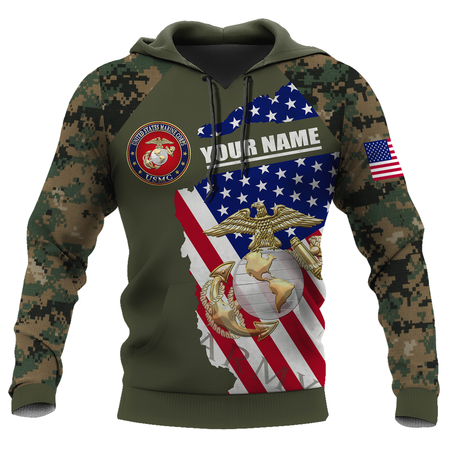 Custom name US Marine Corps Veteran Brothers in arms 3D print shirts Proud Military