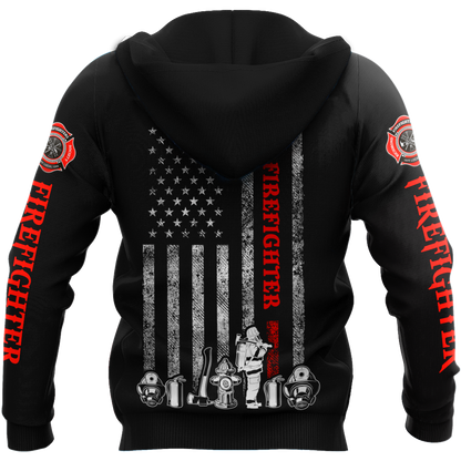 Customize Name Firefighter 3D All Over Printed Unisex Shirts