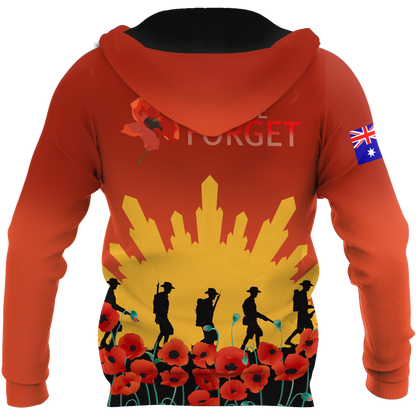 Premium Unisex Hoodie Remember Anzac Day ML