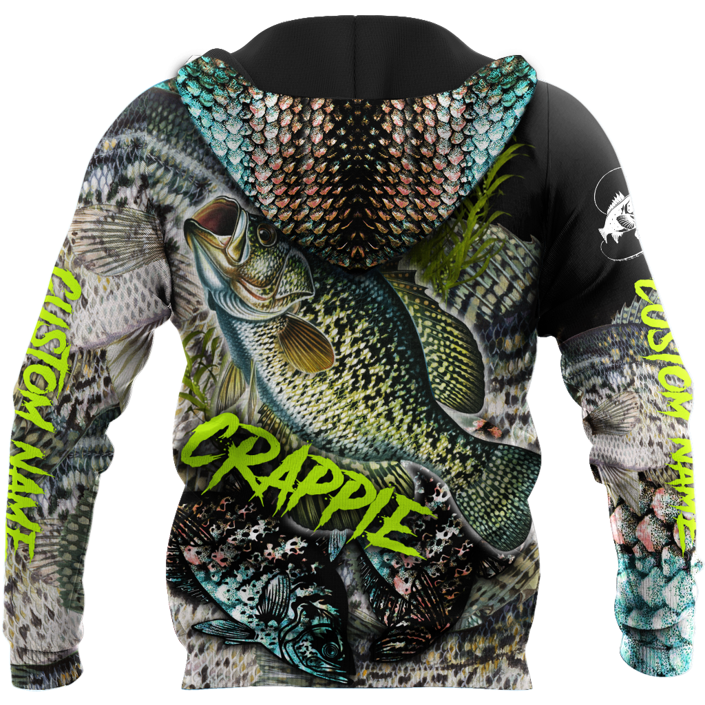 Custom name Crappie Fishing on skin 3D Design print shirts