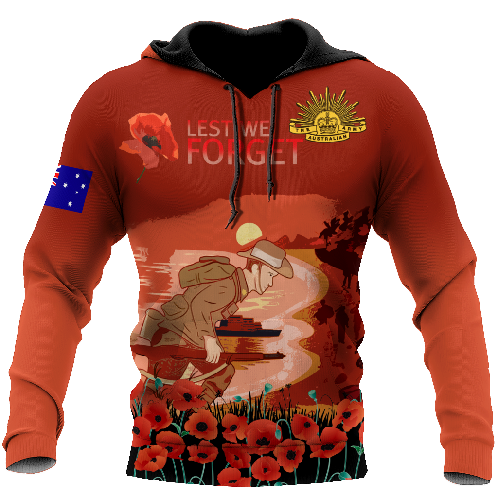 Premium Unisex Hoodie Remember Anzac Day ML