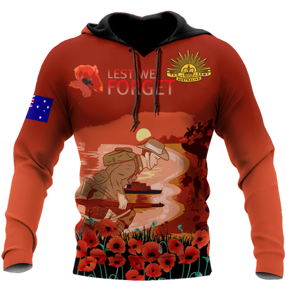 Premium Unisex Hoodie Remember Anzac Day ML