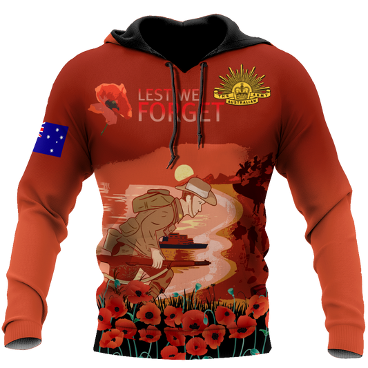 Premium Unisex Hoodie Remember Anzac Day ML