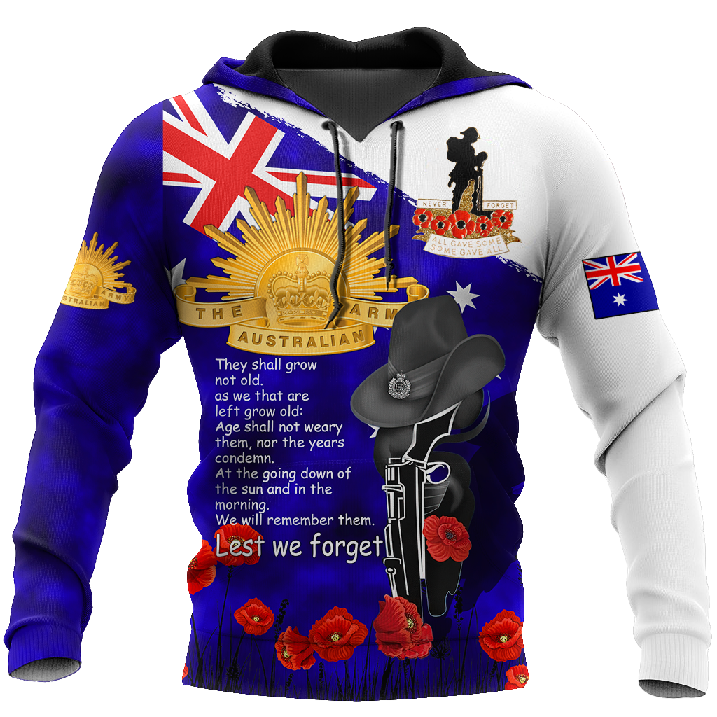 Premium Anzac Day Lest We Forget 3D All Over Printed PL