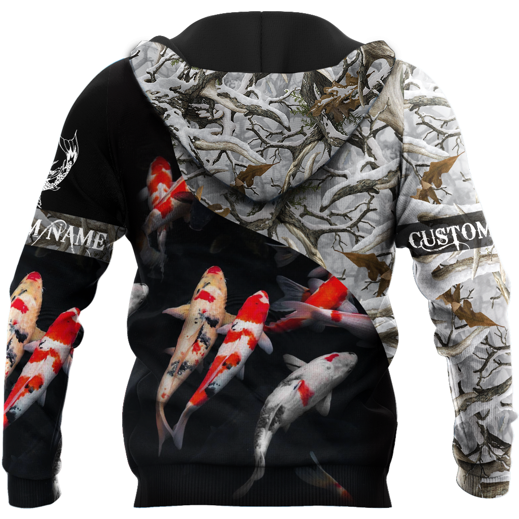 Custom name Koi fish underwater 3D Design print shirts