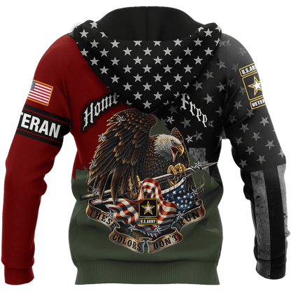 Home Of The Free US Veteran 3D All Over Printed Hoodie H