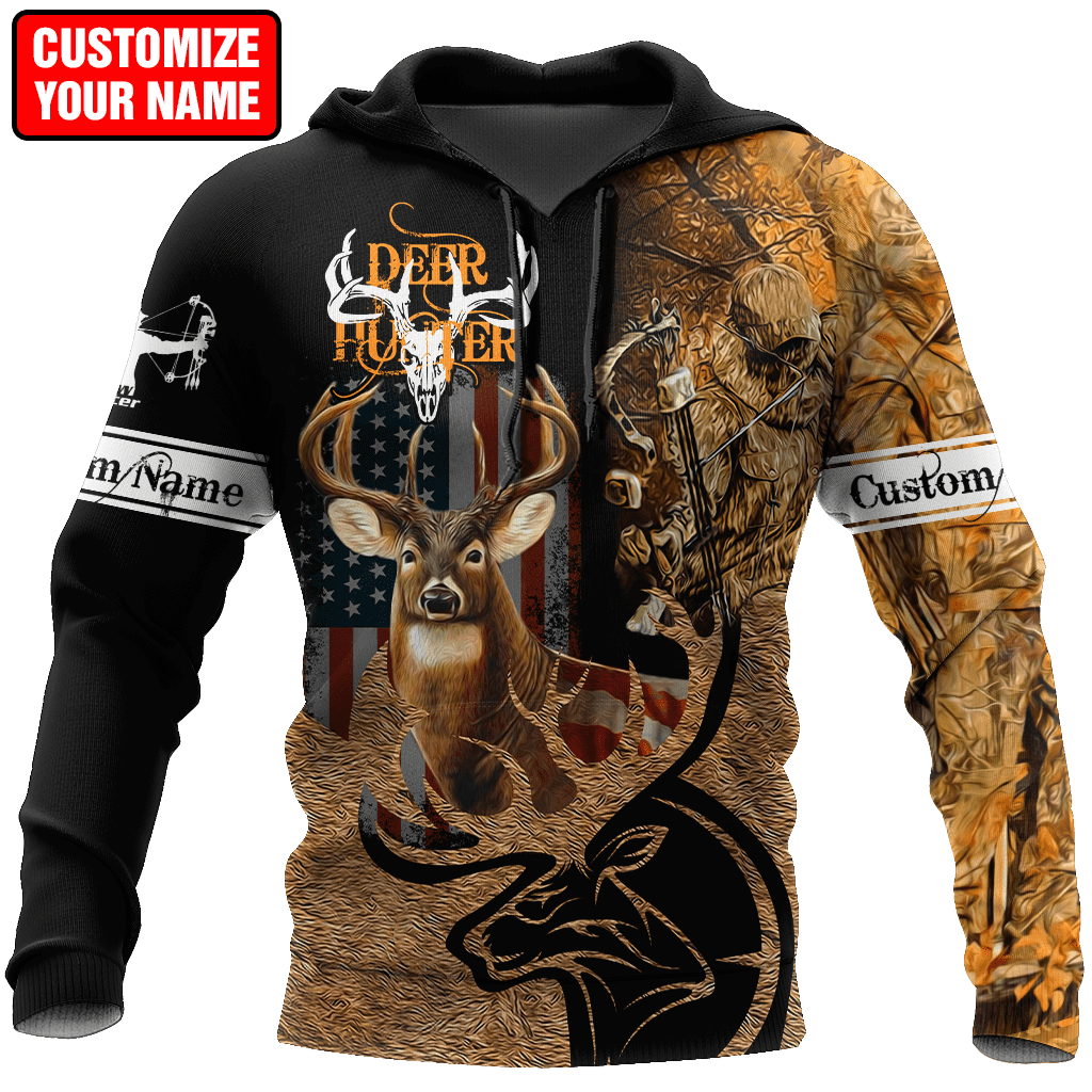 Deer Hunting Personalized Name 3D All Over Printed Shirts
