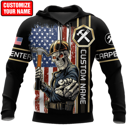 Personalized Name American Carpenter 3D All Over Printed Unisex Shirts