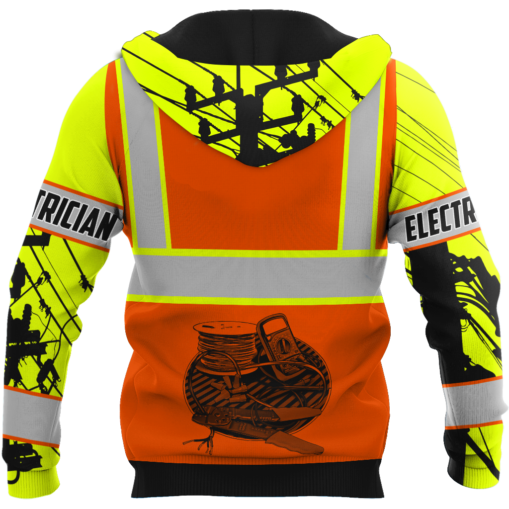 Electrician And Lineman Personalized Safety 3D All Over Printed Premium Unisex Hoodie ML