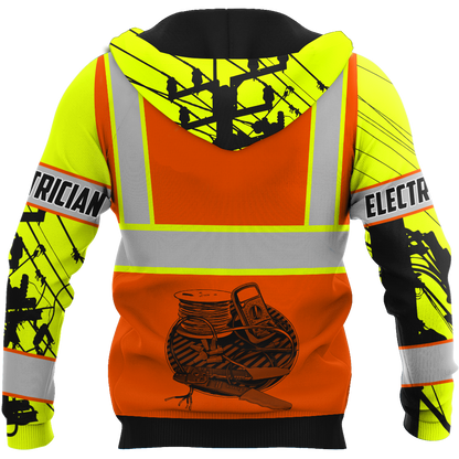 Electrician And Lineman Personalized Safety 3D All Over Printed Premium Unisex Hoodie ML