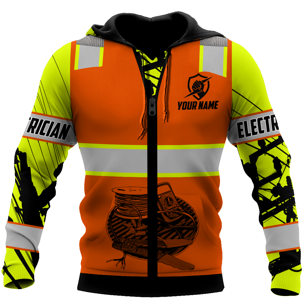 Electrician And Lineman Personalized Safety 3D All Over Printed Premium Unisex Hoodie ML