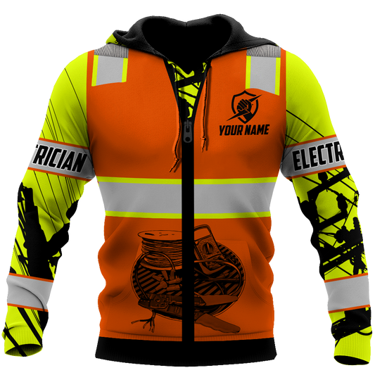 Electrician And Lineman Personalized Safety 3D All Over Printed Premium Unisex Hoodie ML