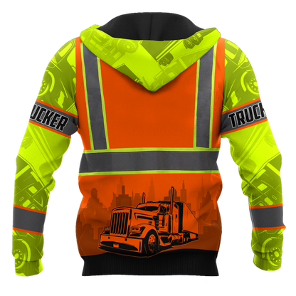 Persionalized Hoodie Trucker Safety 3D All Over Printed Shirts