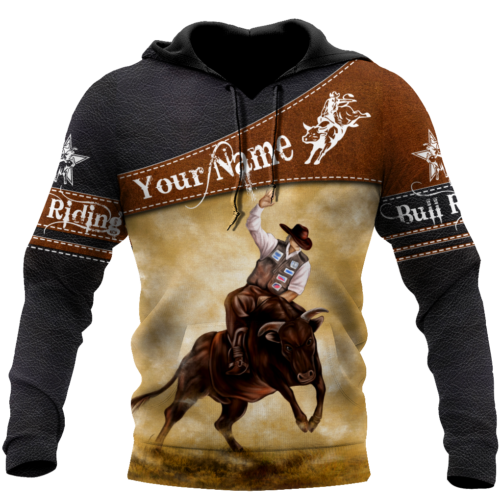 Customize Name Bull Riding 3D All Over Printed Unisex Shirts Cowboy