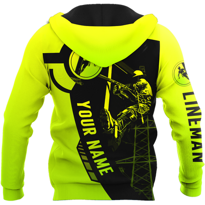 Electrician And Lineman Personalized Safety 3D All Over Printed Premium Unisex Hoodie ML