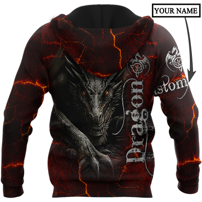 Dragon Red 3D Hoodie Shirt For Men And Women Custom Name