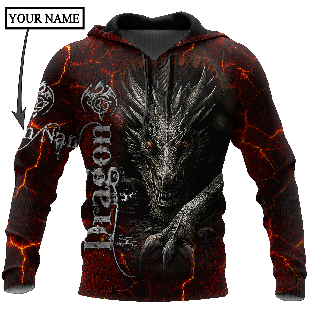 Dragon Red 3D Hoodie Shirt For Men And Women Custom Name