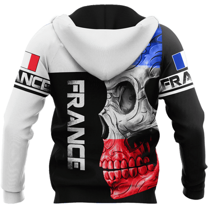 Tmarc Tee Personalized France Skull 3D All Over Printed Shirts