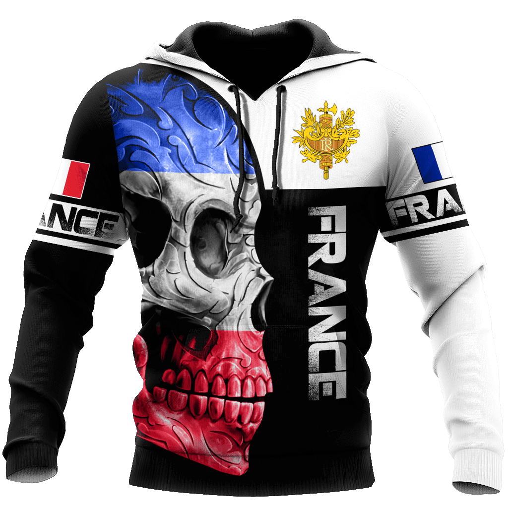 Tmarc Tee Personalized France Skull 3D All Over Printed Shirts