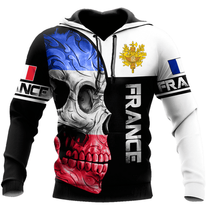 Tmarc Tee Personalized France Skull 3D All Over Printed Shirts