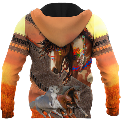 Love Horse 3D All Over Printed Hoodie For Men And Women HHT25112003CL