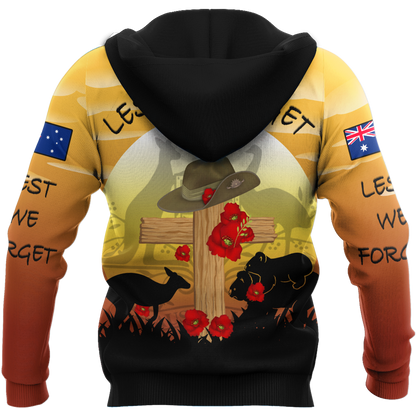 Premium Lest We Forget Anzac Day 3D All Over Printed PL