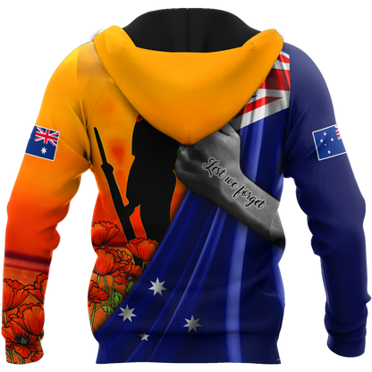 Tmarc Tee Lest we forget Australia Flag Old Soldier 3D printed shirt