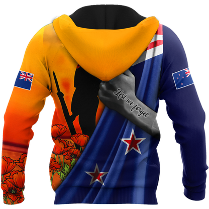 Lest we forget New Zealand Veteran 3D print shirt