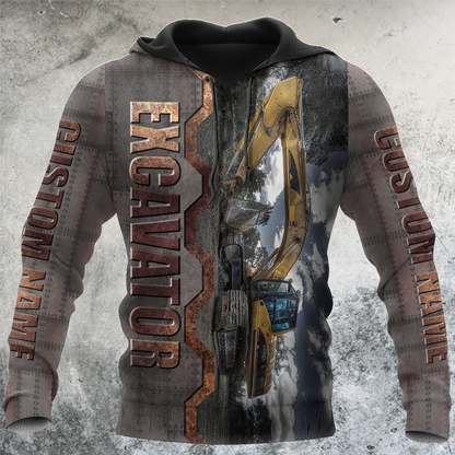 Persionalized Excavator 3D All Over Printed Unisex Shirts