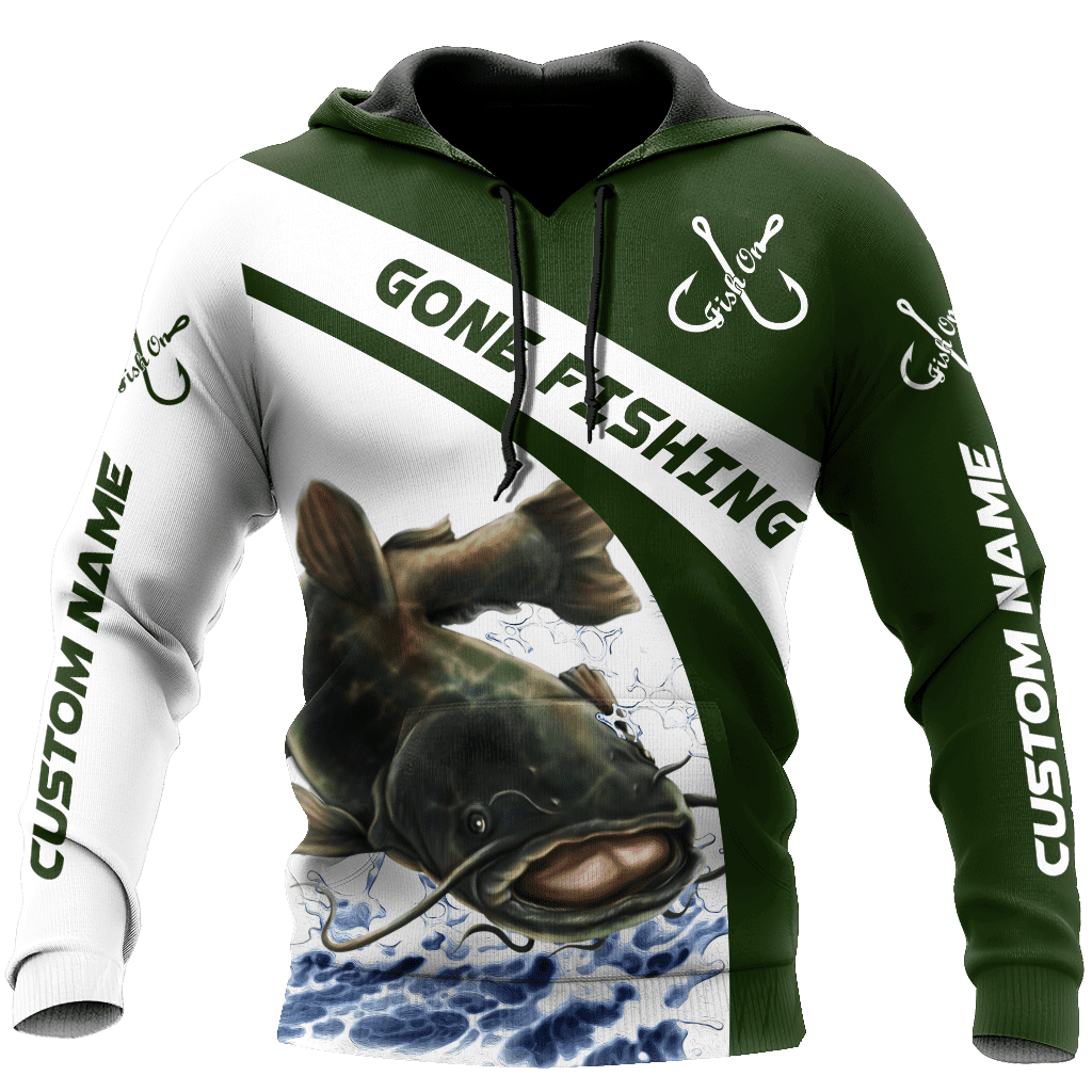 Custom name Catfish gone fishing 3D printed shirts
