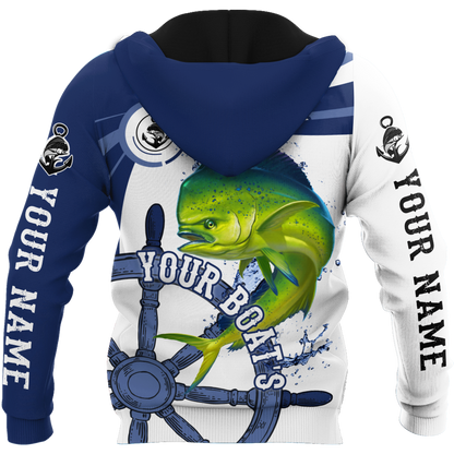 Custom name Mahi mahi fishing boat team Catch and Release 3D Design print shirts