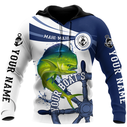 Custom name Mahi mahi fishing boat team Catch and Release 3D Design print shirts