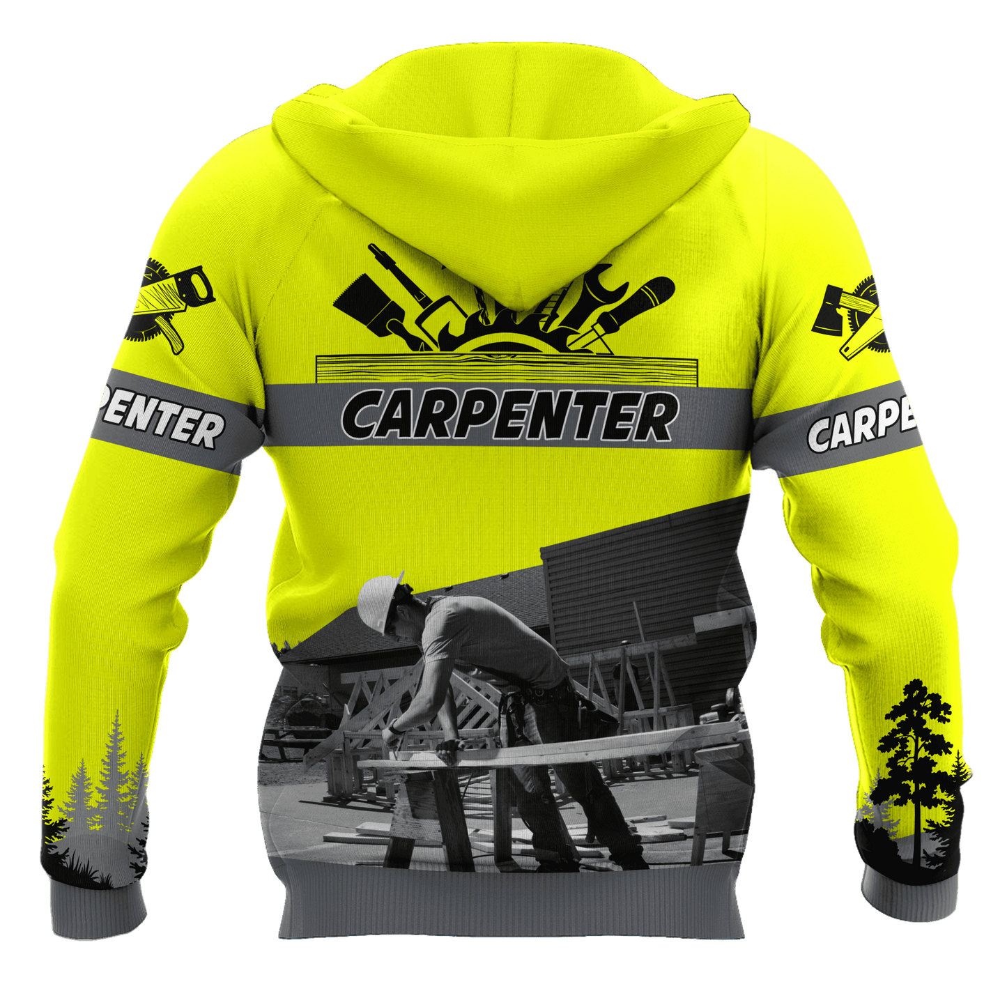 Personalized Name Carpenter 3D All Over Printed Unisex Shirts Yellow