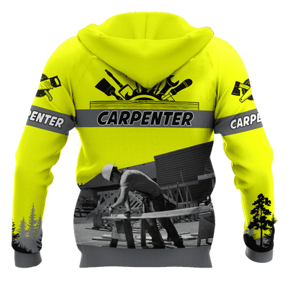 Personalized Name Carpenter 3D All Over Printed Unisex Shirts Yellow