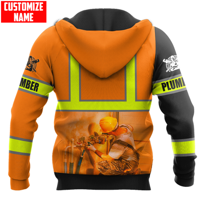 Tmarc Tee Personalized Plumber Orange Skull Apparel