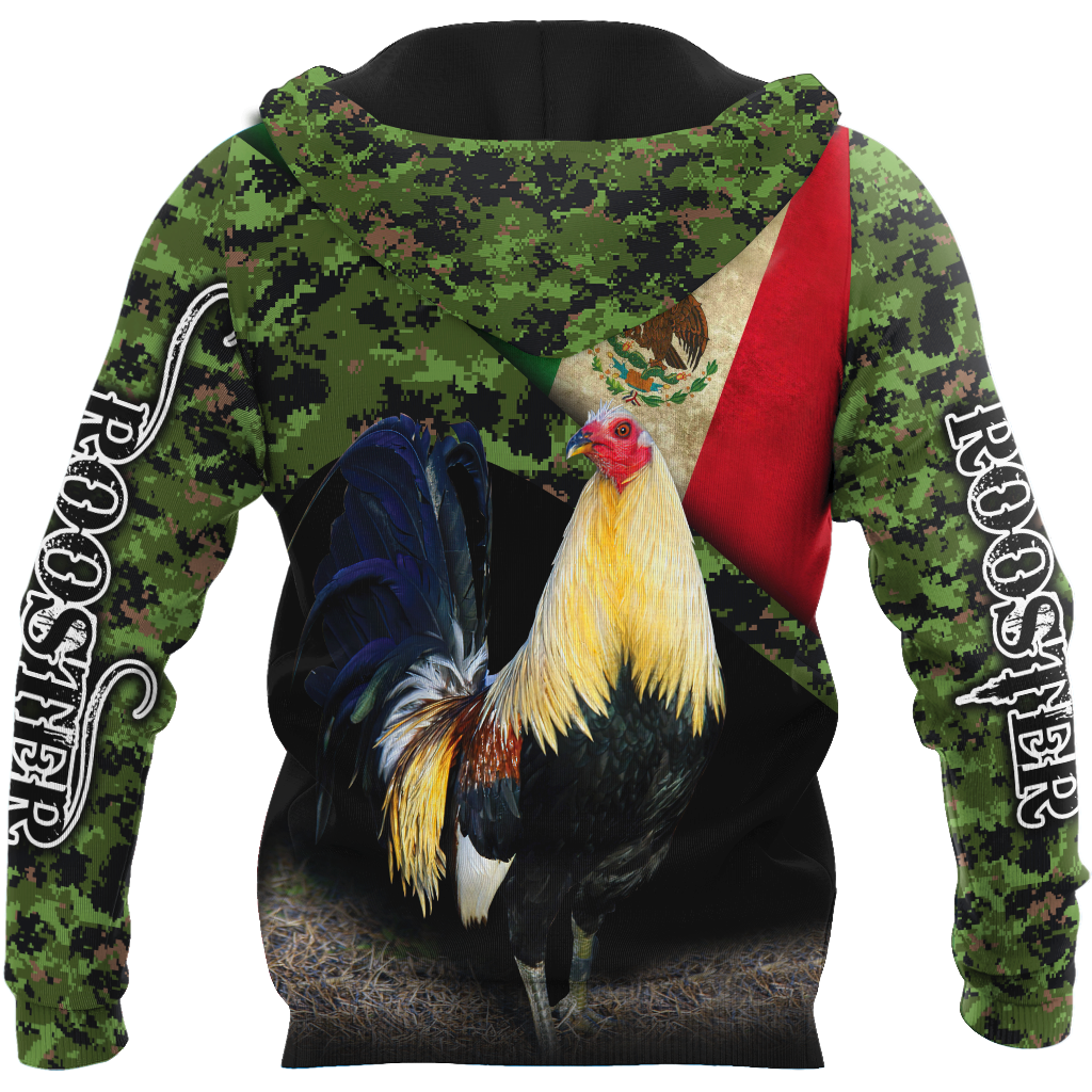 Rooster Mexico 3D All Over Printed Hoodie