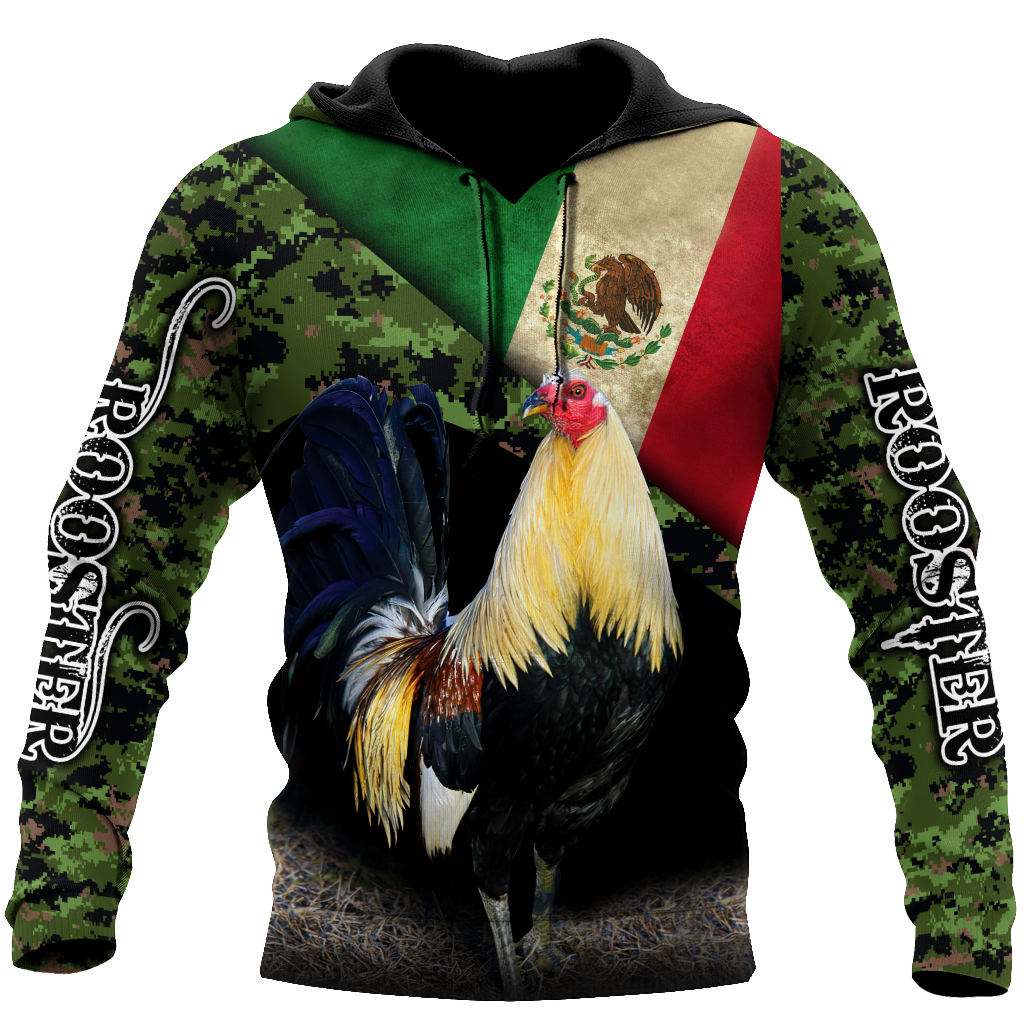 Rooster Mexico 3D All Over Printed Hoodie