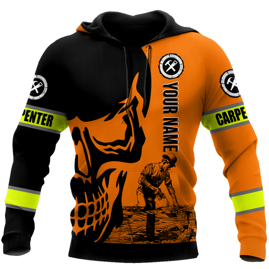 Personalized Name Carpenter 3D All Over Printed Unisex Shirts Orange