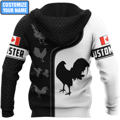 Personalized Canadian Rooster 3D Printed Unisex Shirt