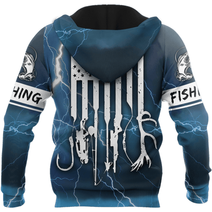 Largemouth Bass Fishing US Flag Custom name fishing shirts for men and women