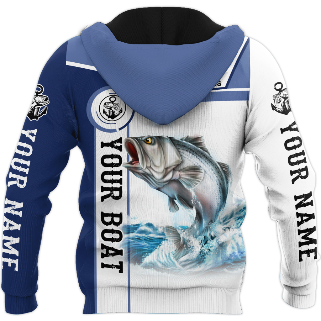 Custom name Striped Bass fishing Catch and Release 3D Design print shirts